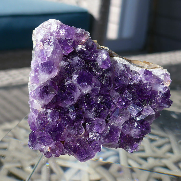 Compact Deep Purple Uruguayan Amethyst Cluster