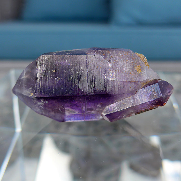 Deep Purple Brandberg Amethyst DT Triplet with Bridge Crystal