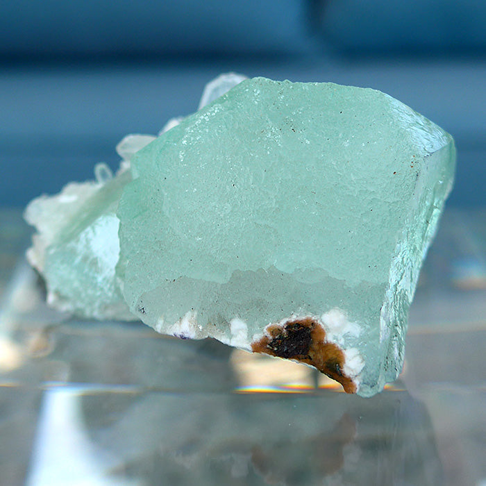 Green Apophyllite Cube on Matrix