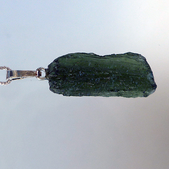 Unpolished Freeform Moldavite Pendant