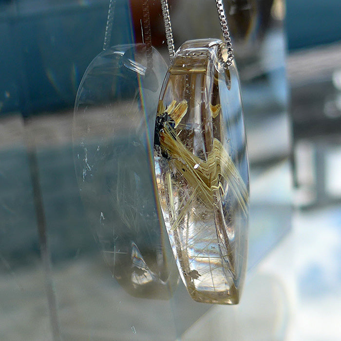 Golden Rutile Quartz Star Pendant by Brian Cook