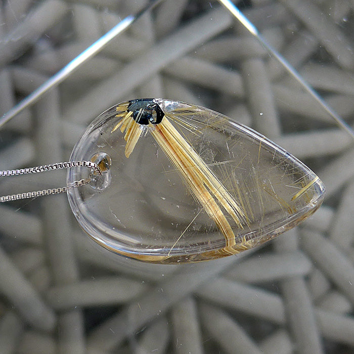 Golden Rutile Quartz Star Pendant by Brian Cook