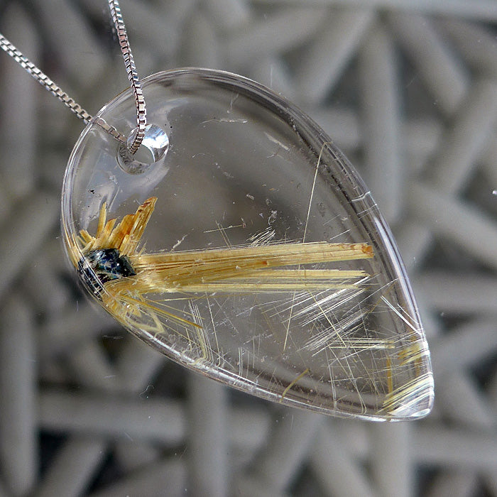 Golden Rutile Quartz Star Pendant by Brian Cook