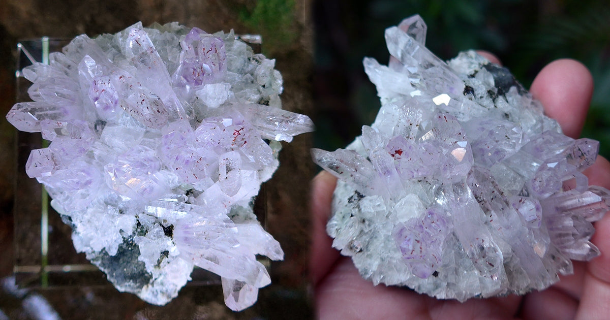 Heart Shaped Brandberg Amethyst Cluster on Matrix