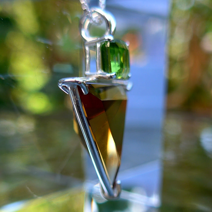 Citrine Angelic Star with Emerald Cut Peridot Crown