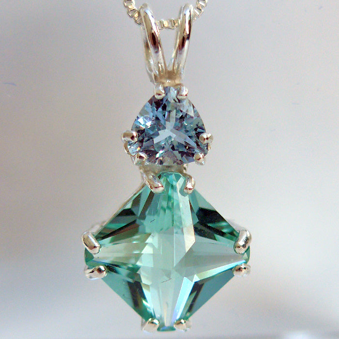 Colombian Obsidian Mini Magician Stone with Aquamarine Crown