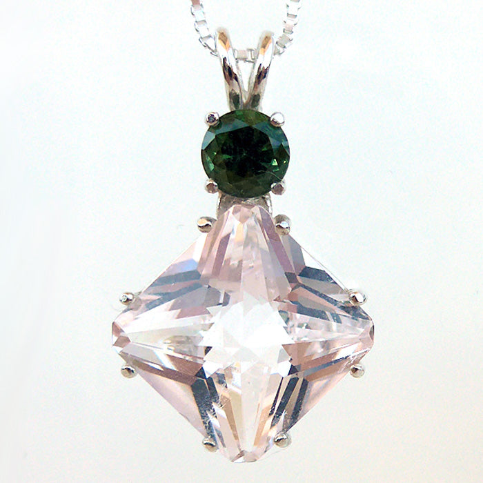 Danburite Magician Stone with Round Moldavite