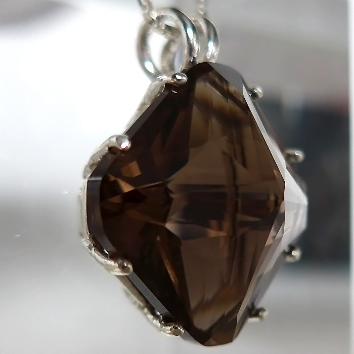 Smoky Magician Stone Large Pendant Basket Setting