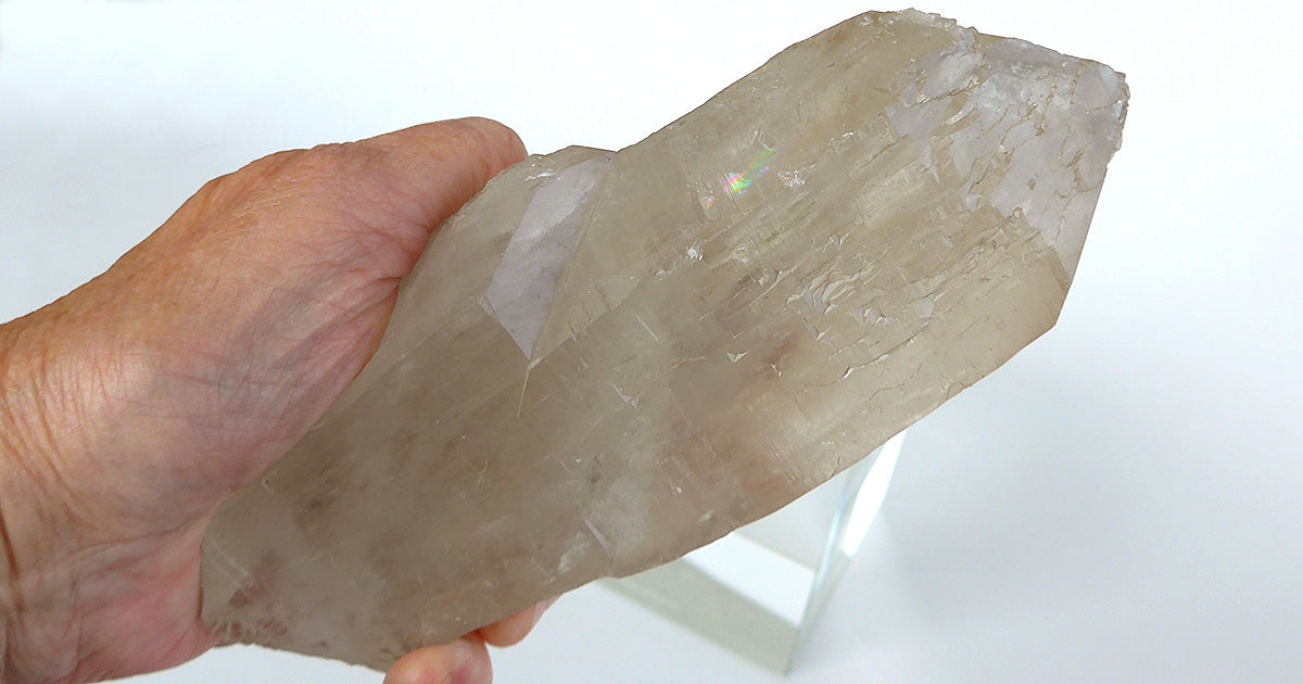 STEEP PRICE DROP: Champagne Citrine Druzy Elestial Cathedral with Rainbow