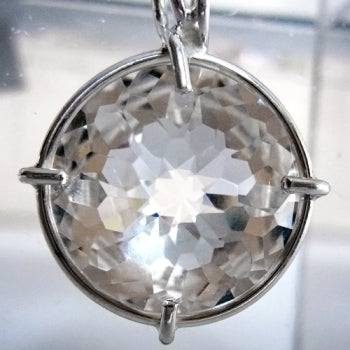 Clear Quartz Radiant Heart Pendant Prong Setting