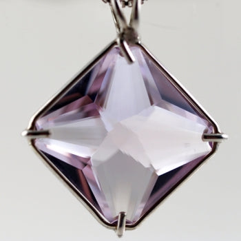 Amethyst Rose de France Large Magician Stone Pendant Prong Setting