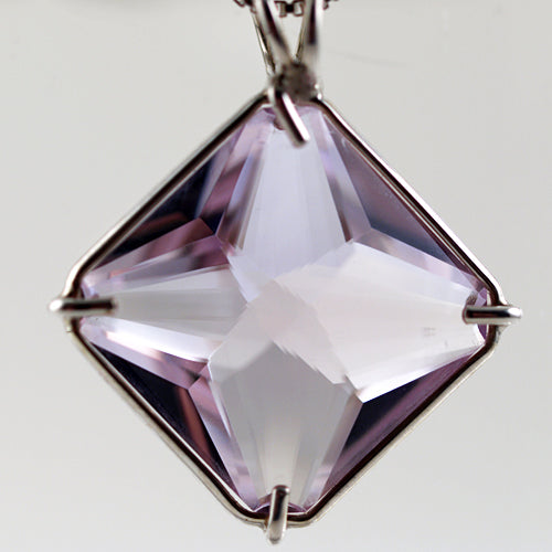 Amethyst Rose de France Large Magician Stone Pendant Prong Setting