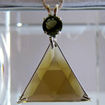 Citrine Star of David Pendant with Moldavite