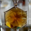 Siberian Gold Quartz Flower of Life Pendant