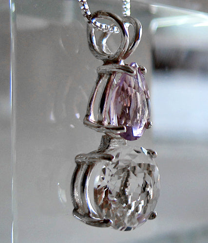 Clear Quartz Mini Radiant Heart with Luminous Amethyst