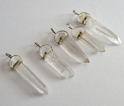 Lemurian New Clear Pendant in Sterling Silver