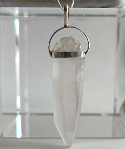 Lemurian New Clear Pendant in Sterling Silver