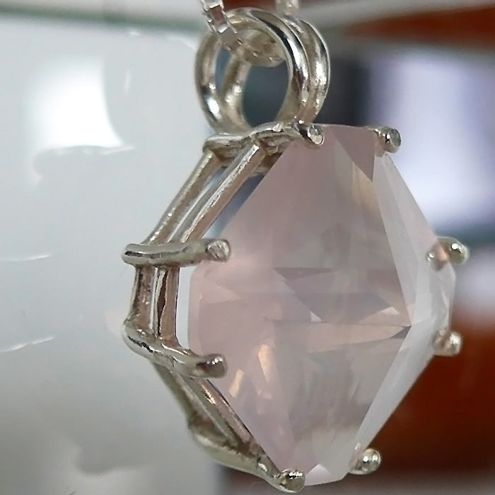 Rose Quartz AAA Grade Large Magician Stone Pendant