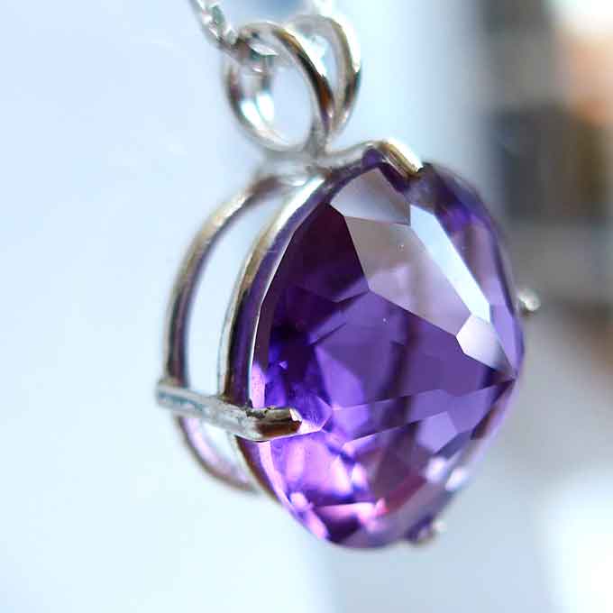 Siberian Purple Quartz Radiant Heart Pendant