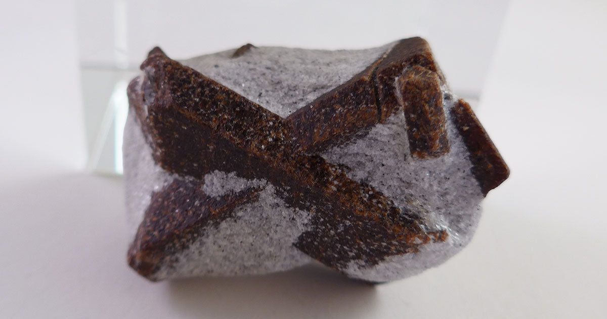 Sparkling St. Andrew's Staurolite Cross