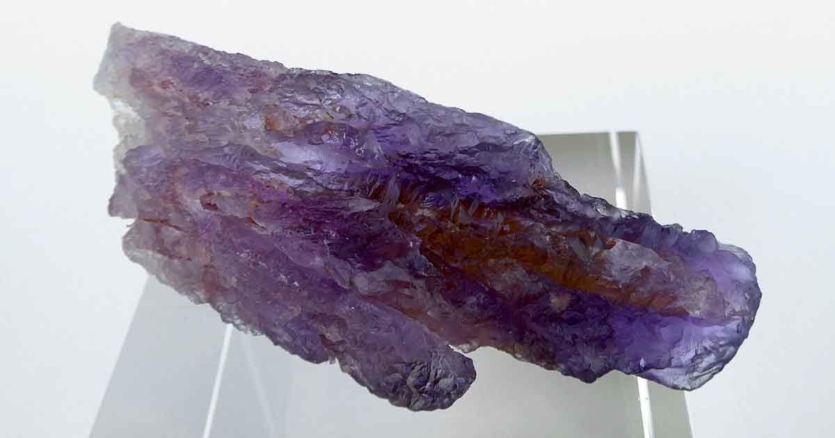 Triple Point Naturally Terminated Rainbow Ametrine Wand