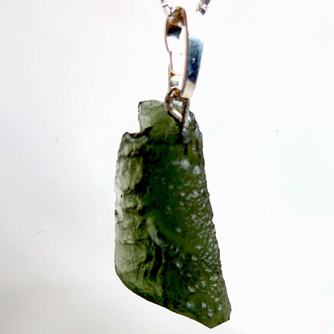 Unpolished Trapezoidal Moldavite Pendant