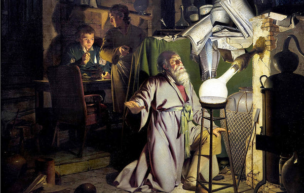 The Alchemist, oil painting by Joseph Wright