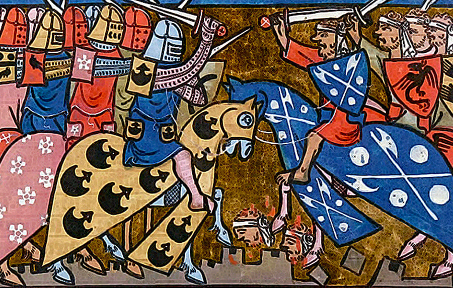 Louis VII Fights the Saracens during the Second Crusade, 14th Century French miniature,&nbsp; anonymus, Public domain, via Wikimedia Commons