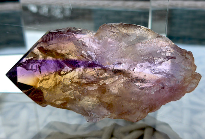 Semi Polished Translucent Rainbow Ametrine Wand by Lawrence Stoller