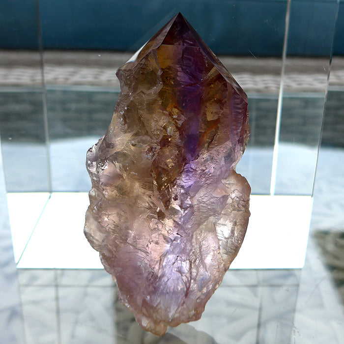 Semi Polished Translucent Rainbow Ametrine Wand by Lawrence Stoller