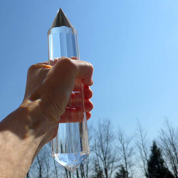 COLLECTOR'S ITEM: Long Slim 12 Gate 144 Facet Vogel Phi Crystal Wand by Ray Pinto