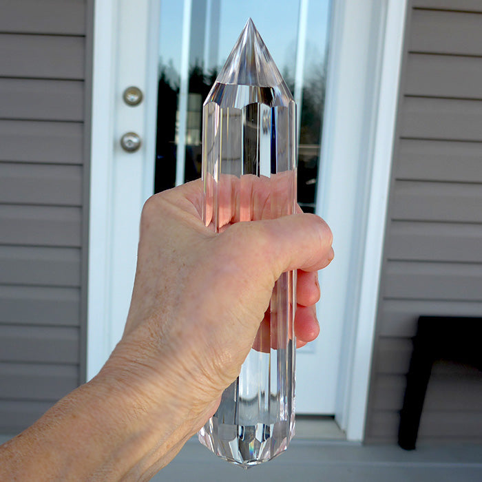 COLLECTOR'S ITEM: Long Slim 12 Gate 144 Facet Vogel Phi Crystal Wand by Ray Pinto
