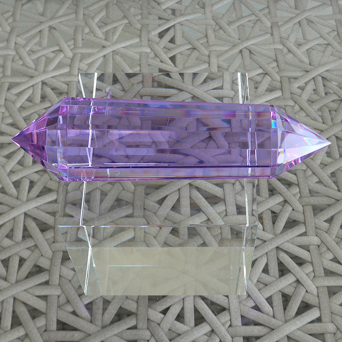 12 Sided Lavender Quartz Trichroic Vogel Wand by Kings Amao