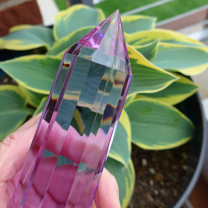 12 Sided Lavender Quartz Trichroic Vogel Wand by Kings Amao