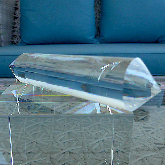 2X PRICE REDUCTION: Slender Luminous 6 Flower Petal 144 Facet Vogel Phi Crystal Wand
