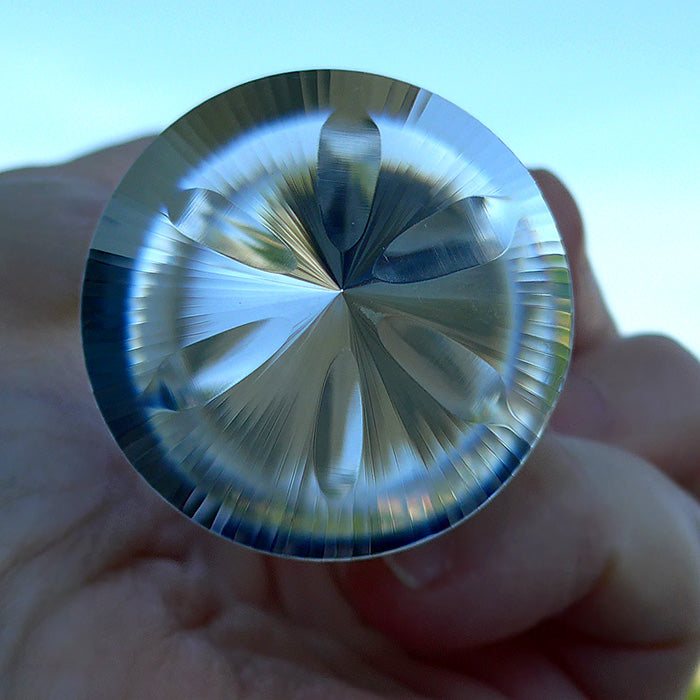 2X PRICE REDUCTION: Slender Luminous 6 Flower Petal 144 Facet Vogel Phi Crystal Wand