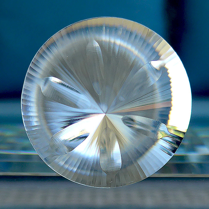 2X PRICE REDUCTION: Slender Luminous 6 Flower Petal 144 Facet Vogel Phi Crystal Wand