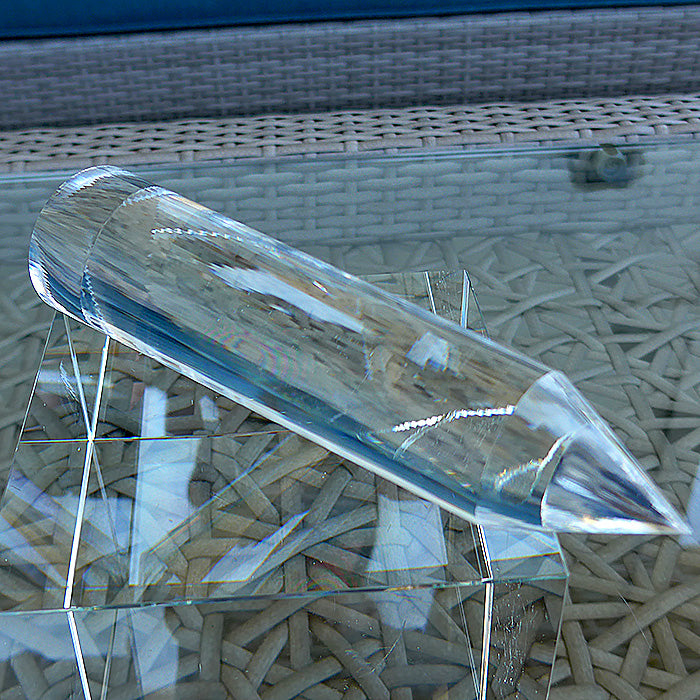 2X PRICE REDUCTION: Slender Luminous 6 Flower Petal 144 Facet Vogel Phi Crystal Wand