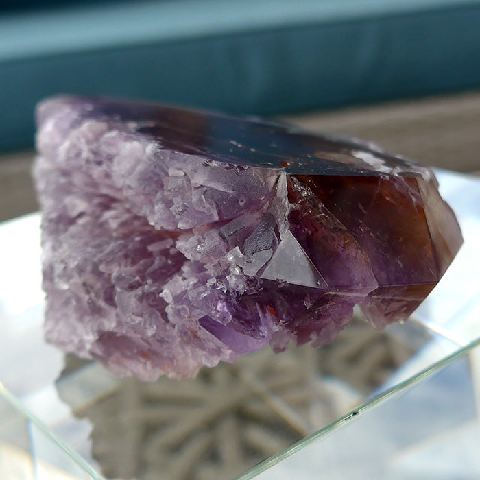 Semi-Polished Bolivian Rainbow Ametrine Arrowhead Meditation Stone by Lawrence Stoller