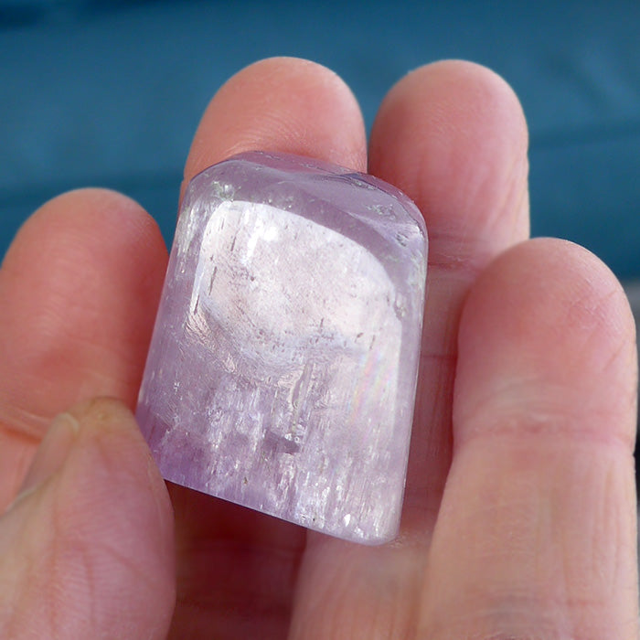 Chatoyant Pink Violet Polished Kunzite Gemstone