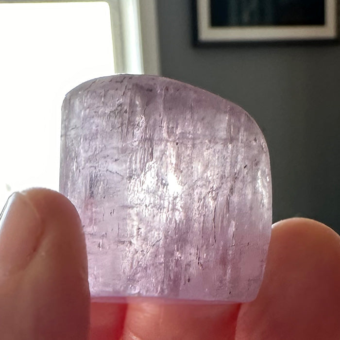 Chatoyant Pink Violet Polished Kunzite Gemstone