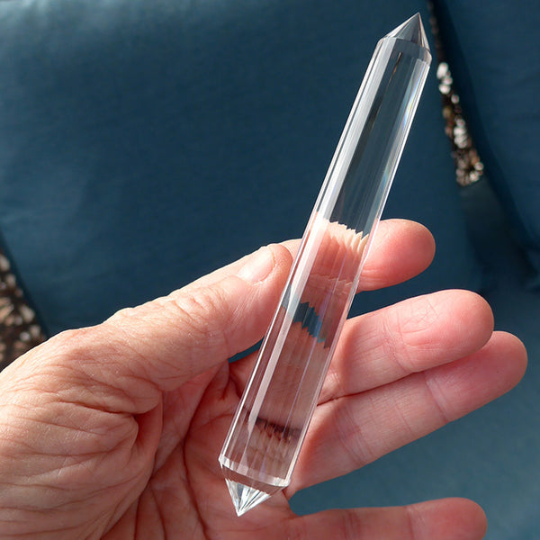 Slender 24 Facet Himalayan Quartz Vogel Wand by David Zhuang