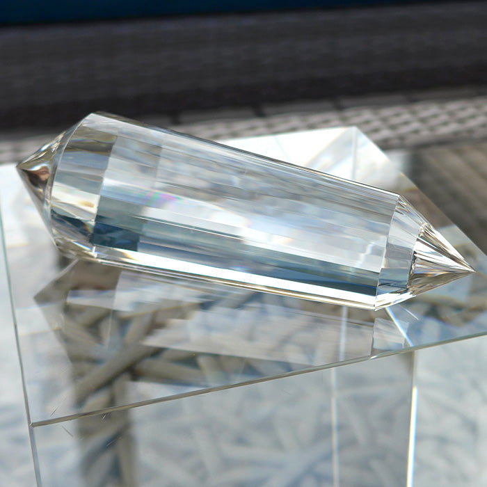 Compact 36 Facet Clear Himalayan Phantom Quartz Vogel Wand by David Zhuang