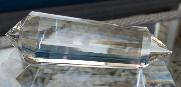Compact 36 Facet Clear Himalayan Phantom Quartz Vogel Wand by David Zhuang