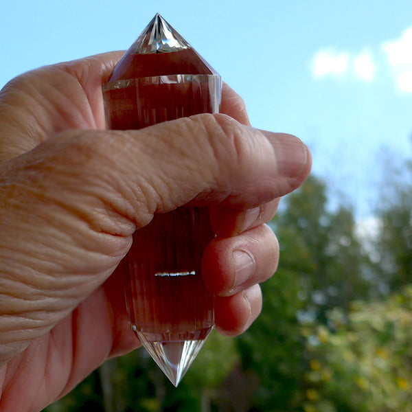 Compact 36 Facet Clear Himalayan Phantom Quartz Vogel Wand by David Zhuang