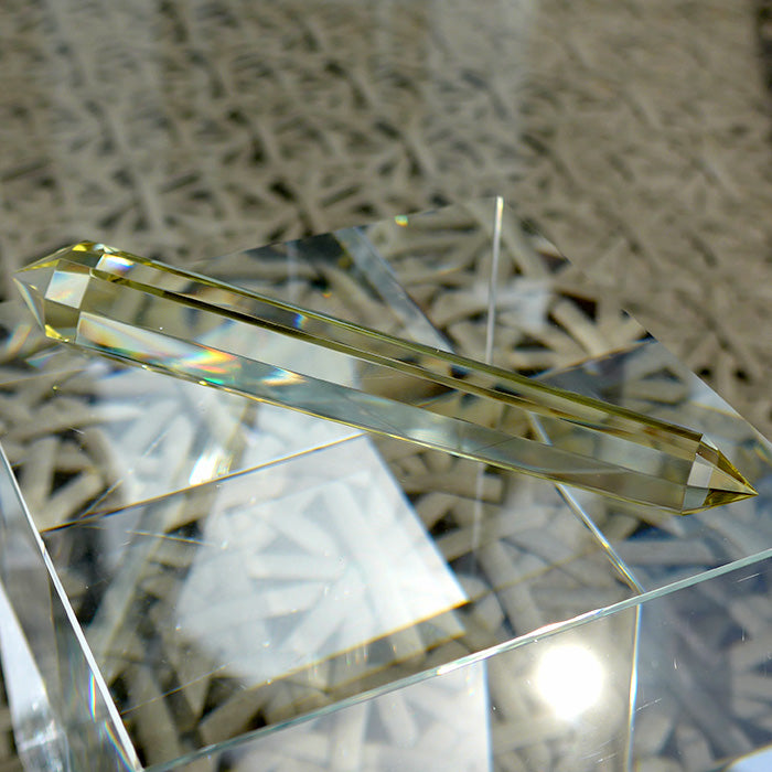 Slim Octagonal Tibetan Citrine Vogel Wand by David Zhuang