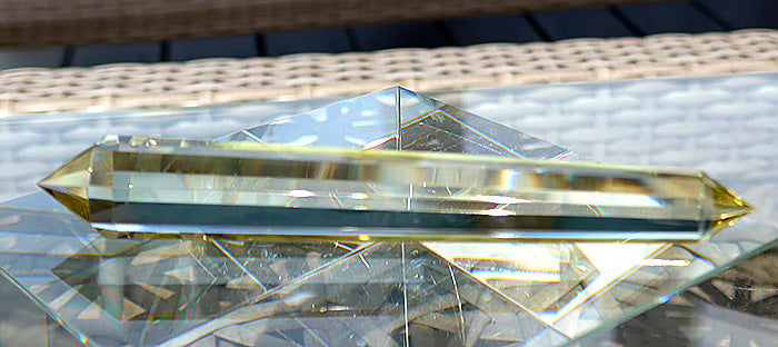 Slim Octagonal Tibetan Citrine Vogel Wand by David Zhuang