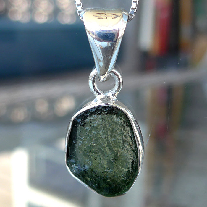 Translucent Freeform Moldavite Pendant