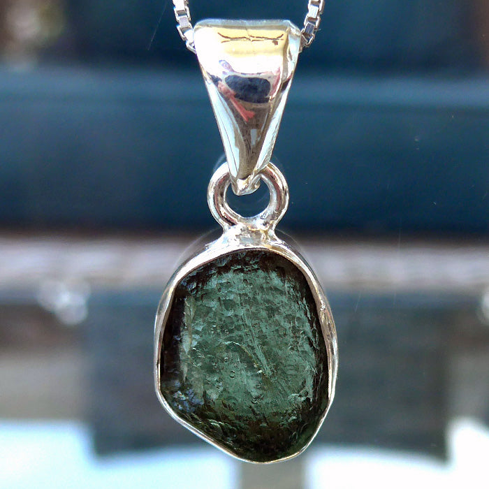 Translucent Freeform Moldavite Pendant