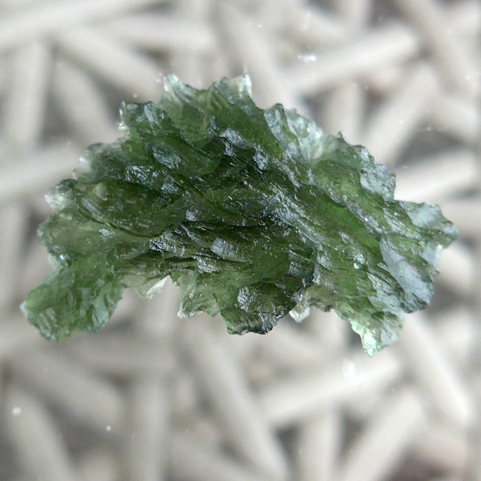 Translucent AAA Besednice Moldavite Leaf Specimen